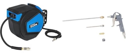 Automatische Slanghaspel 15 m met Lucht Blaaspistool en 3 Verstuivers