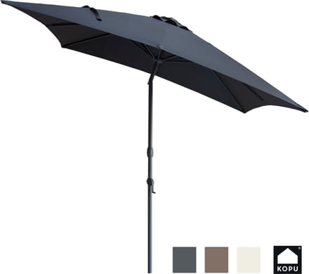 Kopu® Alicante - Parasol Vierkant 230x230 cm met Windvanger - Grijs