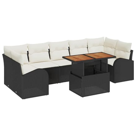 vidaXL - Tuinbank - Set - 8 - st - Zwart - en - crème