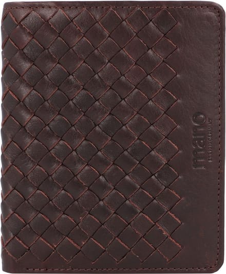 mano Leren Portemonnee Don Luca Coin Wallet with Flap Dark Brown Donkerbruin