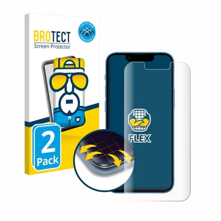 BROTECT - Screenprotector voor Apple iPhone 13 mini - Folie Beschermfolie transparant volledig dekking - 2 Stuks