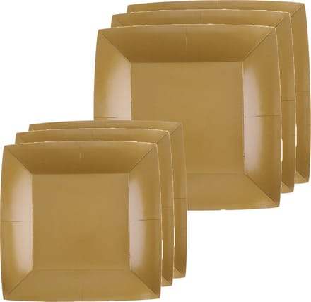 Santex Feest/verjaardag bordjes set - 40x stuks - goud - 18 cm en 23 cm