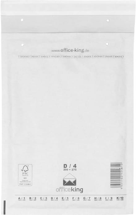 200 Luchtkussenenveloppen D4 Wit 200 x 275 mm - Veilig Verzenden