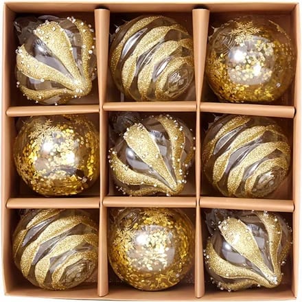 Nivard Kerstballen - Kerstversiering - Plastic - Kerstballenset - Goud - 9 stuks