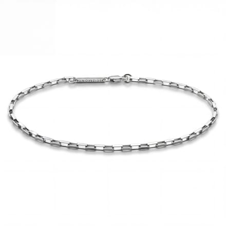 New Classics | 2 mm 925 sterling zilveren rechthoekige kabelschakelarmband