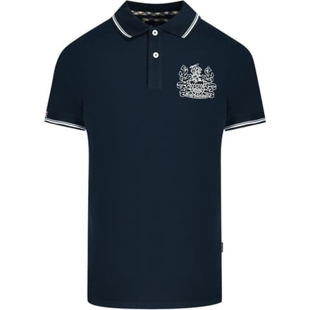 Aquascutum Aldis getipt marineblauw poloshirt