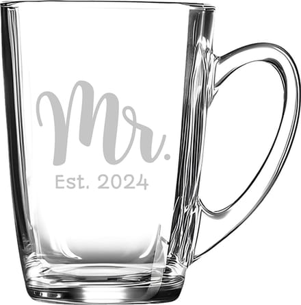 Gegraveerde Theeglas 32cl Mr. Est. 2024
