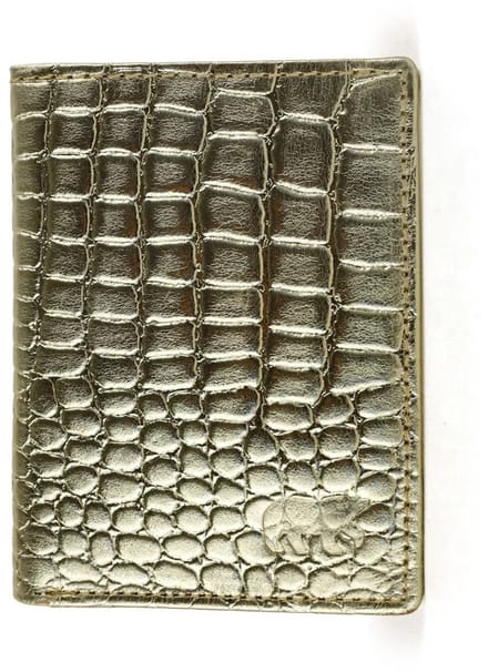 Bear Design Cas Creditcardhouder / Pasjeshouder - Small Croco Champagne