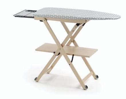 Verstelbare en opvouwbare strijkplank van massief beukenhout 135 x 88 x 45 cm