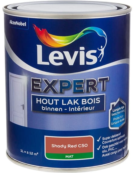Levis - Expert Hout Lak Binnen Mat Mix - Shady Red C50 - Mengverf - 1 L