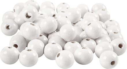 CC Houten Kralen 12 mm Wit 40 stuks