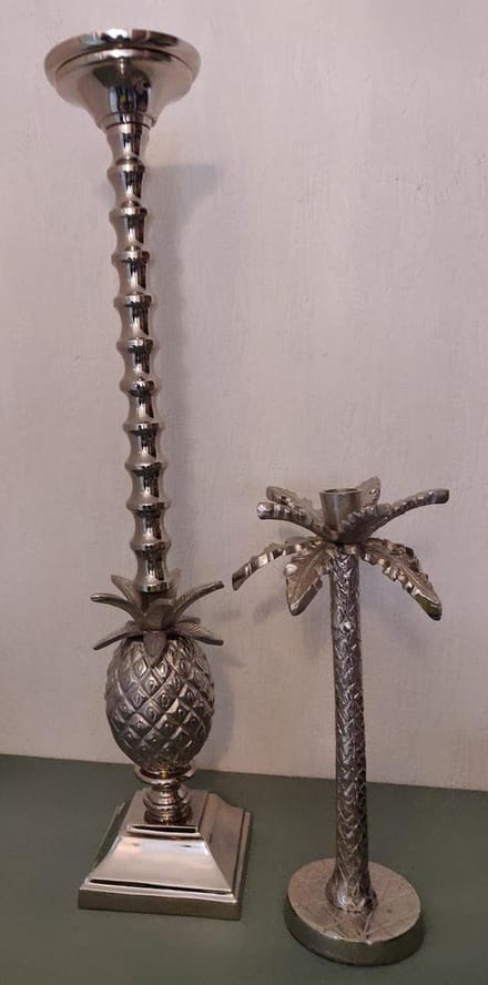 Aluminium Kandelaar Palm 65 cm Gilde Cult at Home