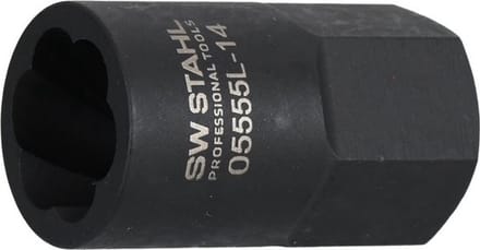 SW-Stahl spiraalgroefwisselplaat 3/8 inch, 14 mm uitwendig 6-kant, 05555L-14