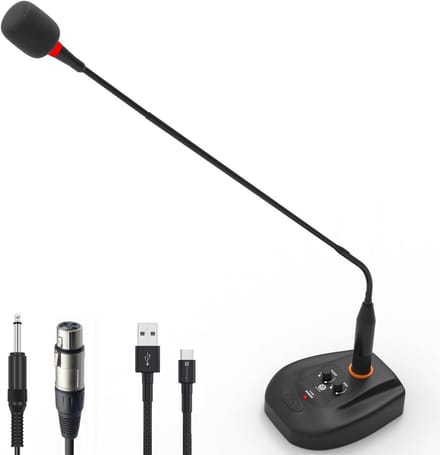 DIGIMORE 24" Desktop Stage Gooseneck Condenser Microphone | XLR Input, ON/Off Switch | Ideal for Meetings, Video Conferencing, Streaming, Lectures (D-660)