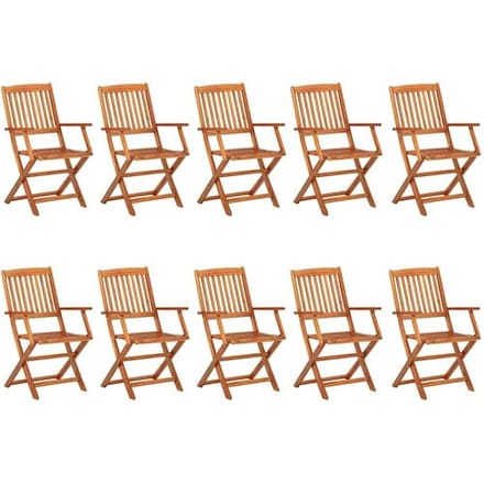 vidaXL - 11-delige - Tuinset - 220x90x75 - cm - massief - acaciahout