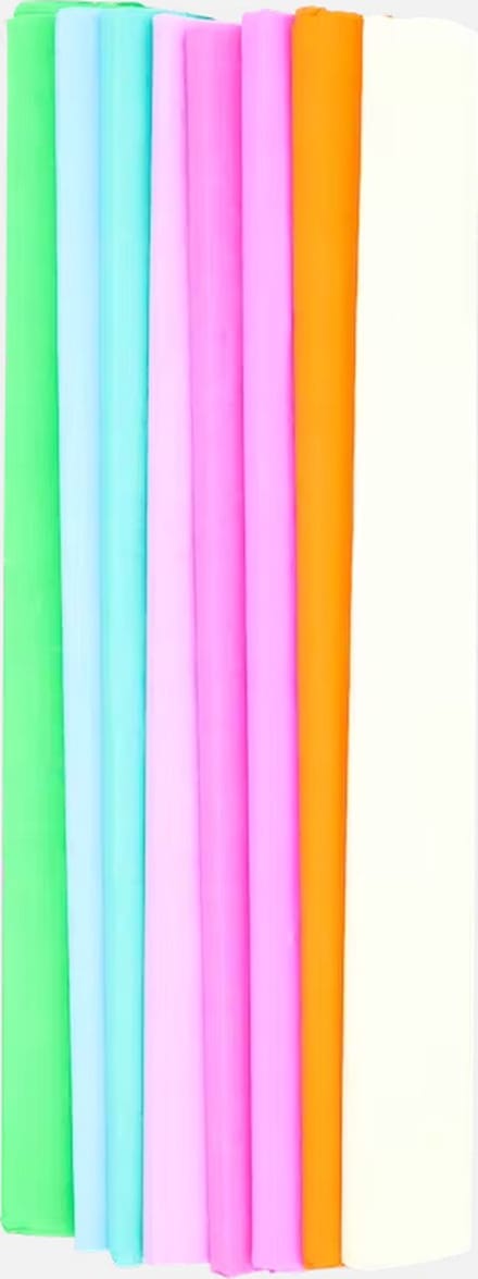 Craft & Design Crepe papier - 8 kleuren - 45 x 200 cm vellen