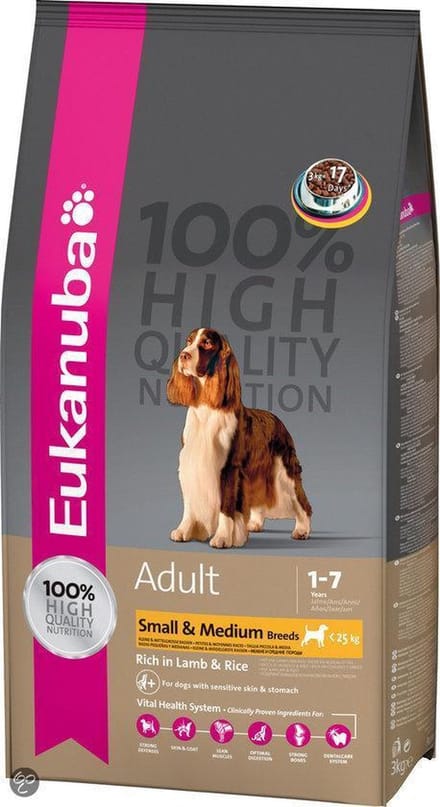 Eukanuba adult lamb&rice small/medium - 2 ST à 3 kg