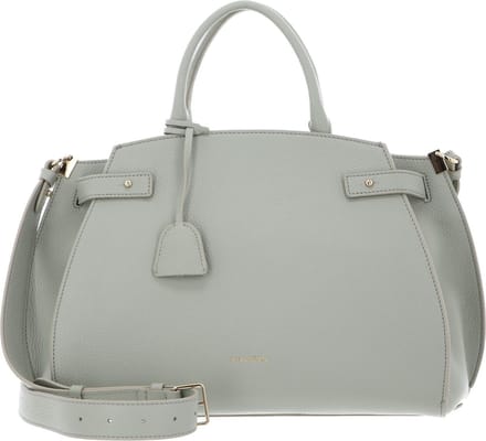 COCCINELLE Leren handtas schoudertas Kliche Handbag Grained Leather Celadon Green mintgroen