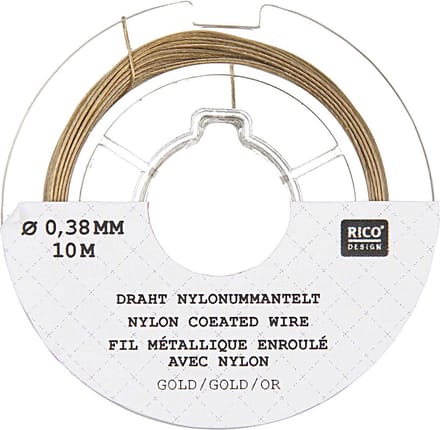 Made by Me draad nylon gecoat Goud Gold 0,38 mm 10m