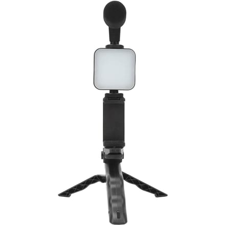 LED Videolamp Op Camera Accessoires Kit Bundel Inclusief LED Invullicht Telefoonklem Statief white