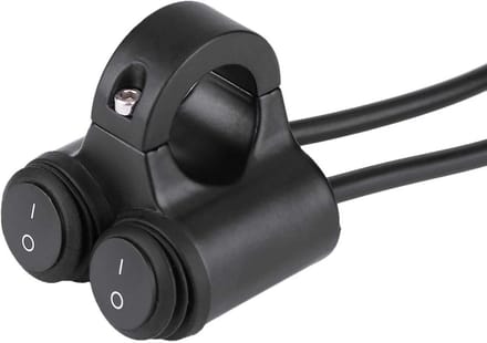 Motor Stuur Schakelaar - Dubbele Knop - Verlichting Bediening - Waterdicht Aluminium - 22mm Diameter - Type B