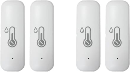 Temperatuur Vochtigheid Sensor - Slimme Meter - Klimaat Meten - IP65 Waterdicht - 4 Stuks - Wit