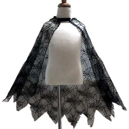 Cape Toile d'Araignée Halloween Costume Cosplay Enfant Costume de Performance Mascarade Cape d'Araignée noir