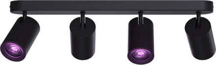 Calex Smart Plafondlamp - 4-Lichts - Slimme Opbouwspot - Ovaal - Zwart