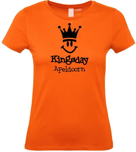Dames t-shirt Apeldoorn Smiley | Oranje Dames | maat M