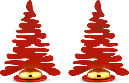 Alessi Bark Kerstboom Kerstdecoratie Set Van 2 Rood