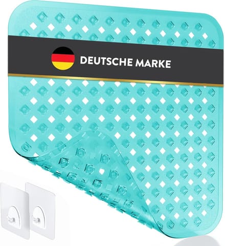 Douchemat - Antislip mat - Veilig douchen - Extra sterke zuignappen - 53 x 53 cm - Turquoise transparant