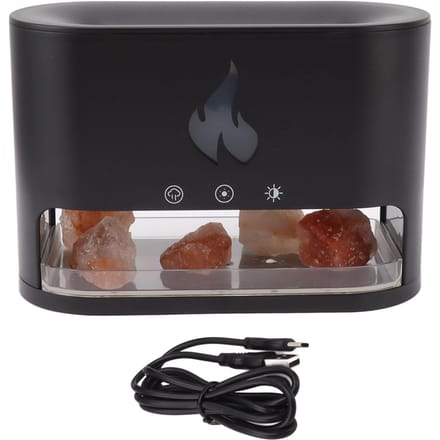 250ml Vlam Luchtbevochtiger Diffuser 7 Kleuren Vlam Aromatherapie Diffuser voor Thuisgebruik Kantoorgebruik L(for 6.5-9kg) black