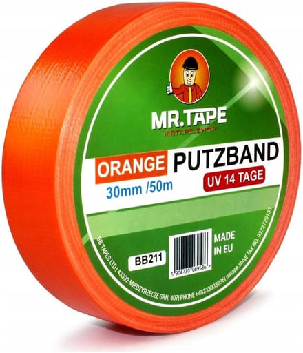 Sterke Oranje Schilder-/Stukadoorstape 30mm x 50m UV-bestendig