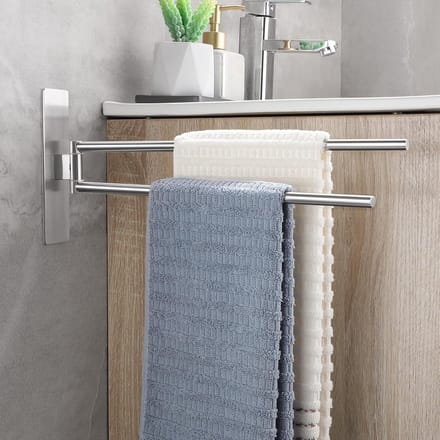 Cuhostki - 1 - Handdoekrek - Handdoekrek - Voor in de Badkamer - Zilver - Compact