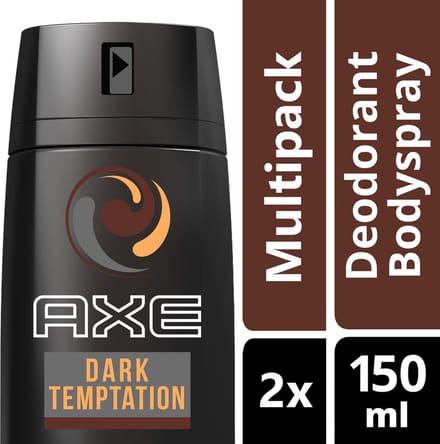 AXE Dark Temptation Deodorant - 2 x 150 ml - Voordeelverpakking