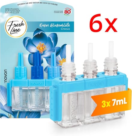 Fresh Line® - Luchtverfrisser Navullingen 6 stuks - Crocus - Werkt met Ambi pur/Ferbreze 3VOLUTION