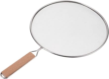 Oliezeef Deksel - Vetspatscherm - Koken - Opvouwbaar - 35 cm - Zilver