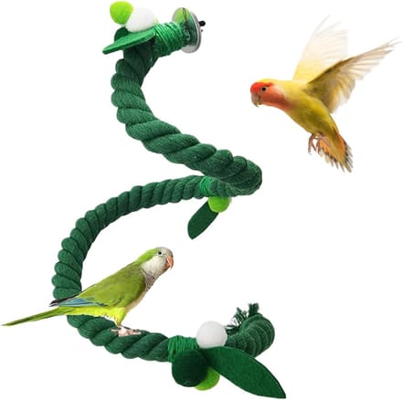 Klimtouw Vogelkooi - Speeltouw Papegaai - Vogel Training - Flexibel Ontwerp - 100 cm Lengte - Groen