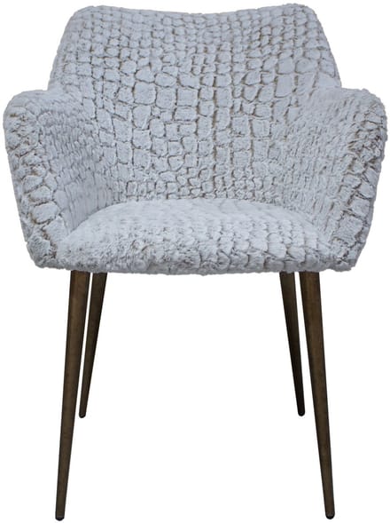 PTMD Lisboa Beige Dining Chair Fur Croc Brass Legs - set van 2