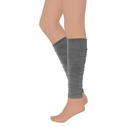 Apollo - Feest beenwarmer 60 denier microfibre - Lurex - Zilver - One size - Beenwarmers dames - Beenwarmers carnaval - Feestkleding - Carnaval