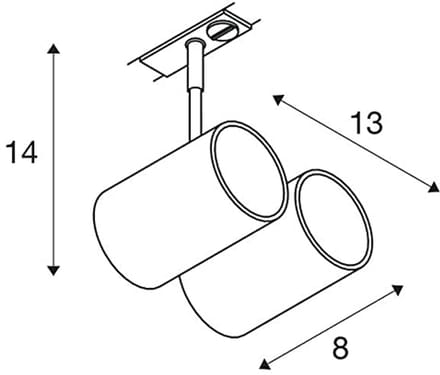 Fase systeem plafondspot BIMA 2 - GU10 50W zwart - Modern binnenverlichting