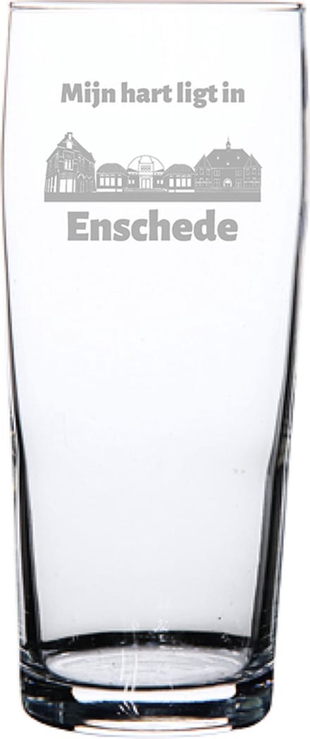 Gegraveerde bierfluitje 19cl Enschede