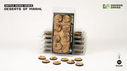 Deserts of Maahl Bases Pre-Painted (8x 28mm Round)