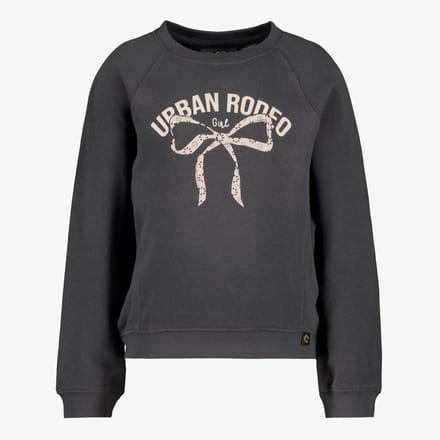 TwoDay meisjes sweater met tekst en strikje grijs - Maat 92