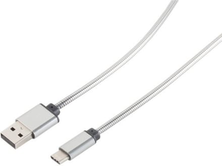 USB Lade-Sync Kabel A/ Type 3.1 C Steel Silber 1m