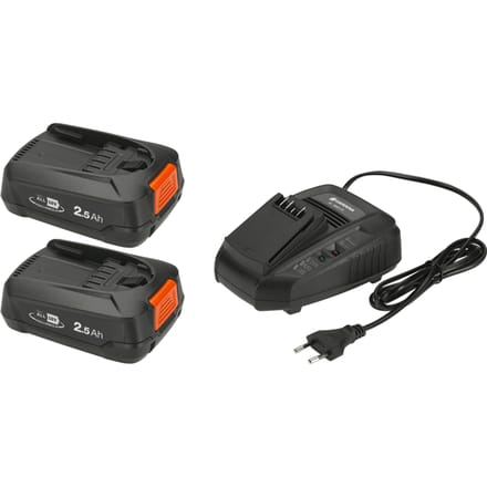 GARDENA Startset Gereedschapsaccu en lader - P4A QC + 2x 2.5Ah
