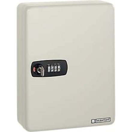 Sleutelkast met cijfercombinatieslot Keybox - plaatstaal - 40 haken - lichtgrijs
