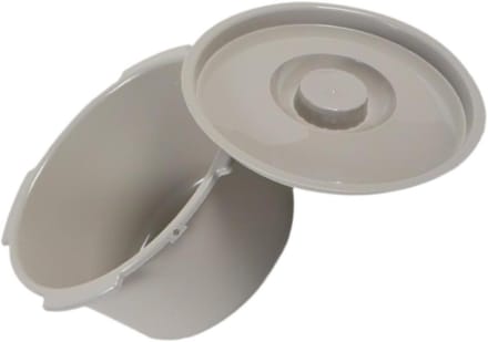 Toiletemmer met deksel - Draagbaar toilet - Mobiele hygiëne - Stabiele PP constructie - 30 x 20 cm - Wit