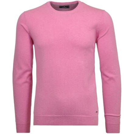 Ragman Trui Supersoft Knit Pullover Knitted Elbow Patches Rosé / male