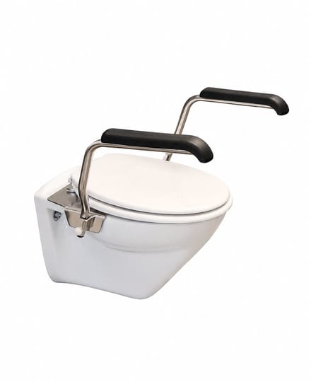 Jadacare - Toiletbeugel set /Toiletsteun Set - met opklapbare armsteunen - RVS